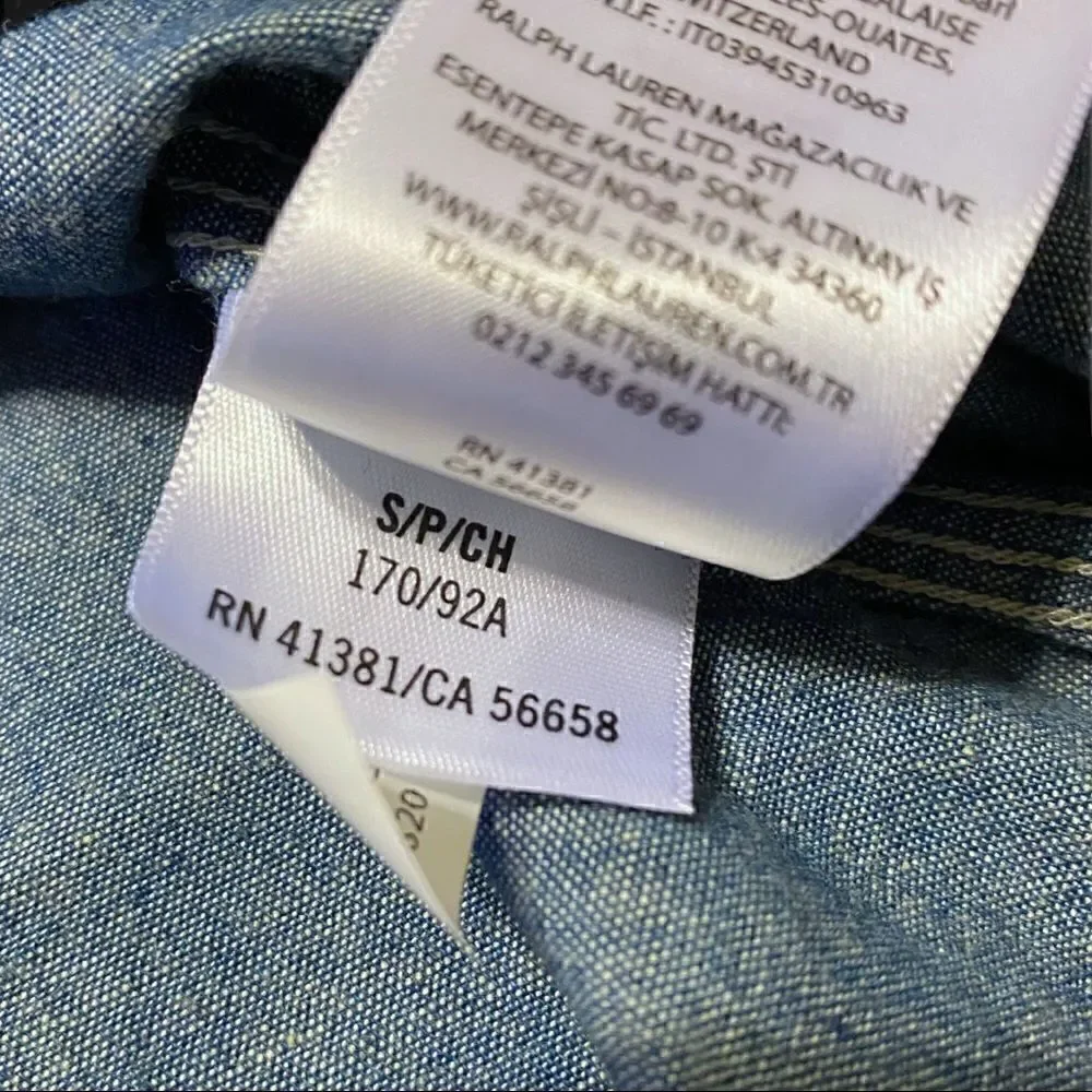 Ralph Lauren Polo Authentic Denim Goods Classic Chambray Shirt size Small